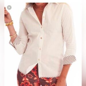 NEW CK BRADLEY bryson button down shirt in white taupe stripe